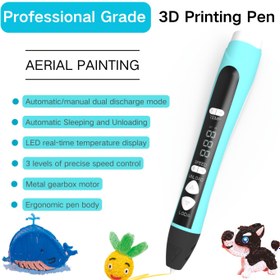 Resim 1 set Yüksek Sıcaklık 3D Çizim Kalemi LED Ekranlı, Yüksek Kaliteli Baskı Kalemi, DIY Çizim 3D Kalemi, Noel Doğum Günü Hediyesi Boyama ve Eğlence, PLA/ABS Reçine Kullanılabilir 