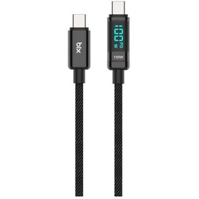 Resim Bix BX09CC 100 W Type-C Led Ekranlı Şarj ve Data Kablosu 1 M Siyah 