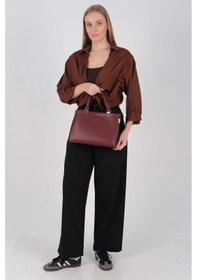 Resim Silver Polo Sp1237 Kadın El Çantası Cilt Bordo-bordo 