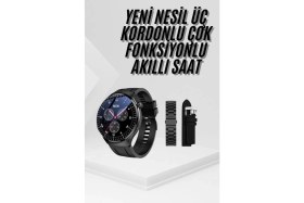 Resim Nemere İthalat Amoled Ekran Metal Deri Silikon Kordonlu Uyku ve Sağlık Takibi Nemere Ithalat 