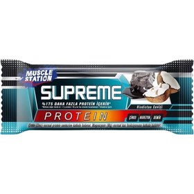 Resim MUSCLE STATİON Supreme Protein Bar Bitter Çikolata Hindistan Cevizi 40g 
