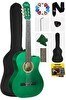 Resim Midex CG-395GRN Yeşil Renk Kesik Klasik Gitar 4/4 Yetişkin Boy Sap Ayarlı Full Set 