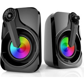 Resim Mikado Md-x27 3wx2 Usb Led Işıklı Hoparlör Set 