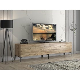 Resim Wood'N Love Vega Premium 200 Cm Geniş Dolaplı Metal Ayaklı Tv Üni (533004083) 