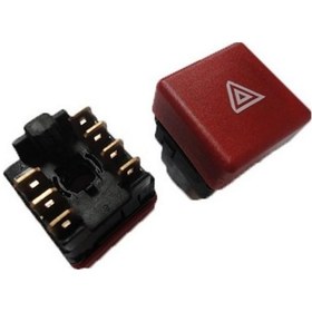 Resim OTOZET Tofaş Uyumlu Doğan SLX Flaşör Dörtlü Anahtar Düğmesi 