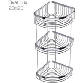 Resim Duxxa 3 Lü Köşe Raf Krom Oval Lüks / 20 x 20 cm (A.513) 