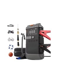 Resim Araç Lastik Basınç Pompası Akü Takviye Powerbank Ve Sos Işıklı Çok Fonksiyonlu Cihaz 