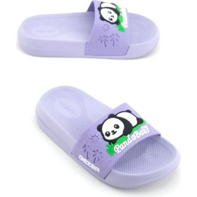 Resim Gezer Panda Yazlık Kız Çocuk PU Islak Zemine Uygun Rahat Taban Ev Bahçe Banyo Havuz Terlik 