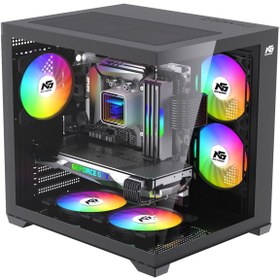 Resim Next Gaming Orion Cube 5x Tuştan Değişen RGB Fanlı M-Atx Boş Bilgisayar Kasası Siyah 