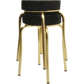 Resim Ekip Metal Tabure 2'li Gold - Siyah 