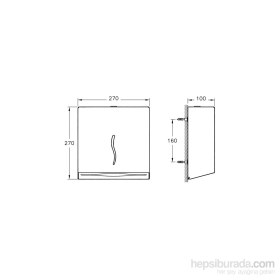 Resim VitrA Arkitekta A44351 Kağıt Dispenseri, Paslanmaz Çelik 