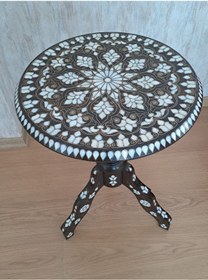 Resim Bozgeyik Sedefcilik Sedef Kakma Fiskos Sehpa - 45cm - Yükseklik 70cm 