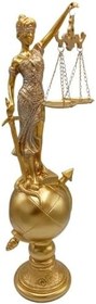 Resim Themis Adalet Terazisi Heykeli ve Dünya Biblo Gold 37cm 