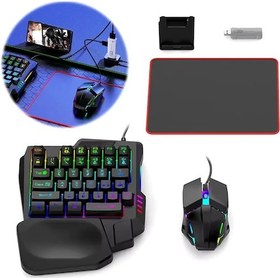 Resim Pubg Mobil Oyun Kiti 5in1 Bt5.3 Klavye Mouse Dönüştürücü Seti Pugb Seti 