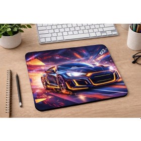 Resim Spor Araba Neon Desenli Mousepad 21x17,5 Cm Kaymaz Tabanlı Gaming Mouse Pad Oyuncu Mousepad 