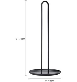 Resim Singles Kağıt Havlu Tutucu, Ayakta, Metal Kağıt Tutucu, Çap 14,5 Cm, Yükseklik 32 Cm, Siyah 