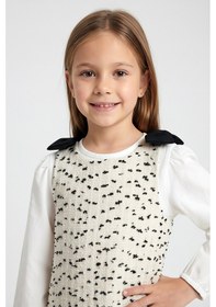 Resim Bellamio Kids Lady Badili Ekru Kız Çocuk Elbisesi 