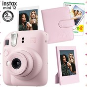 Resim Fujifilm Instax Mini 12 Mavi Fotoğraf Makinesi-20'li Film-Çerçeve ve Kare Albüm Seti Fujifilm