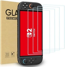 Resim Nintendo Switch 2 2025 için 4'lü paket temperli cam ekran koruyucu, 7,9 inç 9H sertlik çizilmez kabarcıksız cam koruyucu aksesuarları Switch2 için 