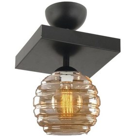 Resim Modern Bal Camlı Model Tekli Kare Plafonyer Avize Salon R 