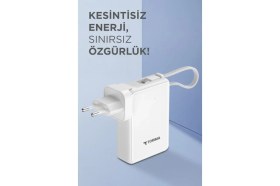 Resim Torima Taşınabilir Batarya 10000 Mah Type-C Hızlı Şarj Dijital Göstergeli 22,5W Powerbank TRM-1017 Beyaz 