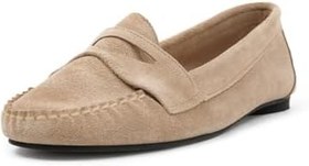 Resim Mio Gusto Capri Hakiki Süet Bej Renk Kadın Loafer Ayakkabı 