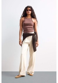 Resim Defacto Wide Leg Fermuarlı Yüksek Bel Standart Boy Pantolon F9747ax25aubg722 Bej 