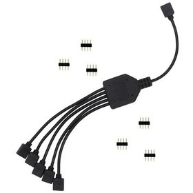 Resim Alfais 4377 RGB Şerit 4 Pin LED Çoklayıcı Splitter Tek Kumanda 5 Çıkış 