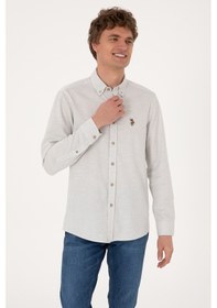 Resim U.S. Polo Assn. Erkek Ekru Uzun Kollu Basic Gömlek 50293980-VR019 