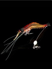 Resim Eagenset Fosforlu Glow İğneli Silikon Karides Yapay Yem Kırmızı 