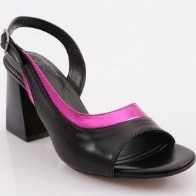 Resim Dgn 834-23y Kadin Kalin Bantli Topuklu Sandalet 834-1922-R13856 Fuşya 