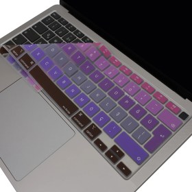 Resim McStorey Macbook Air M1 Klavye Kılıfı Türkçe Q Baskı A2179 A2337 ile Uyumlu Ombre 