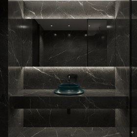 Resim Pearl Volcano Matt Rain Blue Solid Lavabo Mavi 