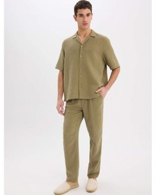 Resim DeFacto %100 Pamuk Relax Fit Rahat Kesim Yazlık Müslin Kısa Paça Pamuklu Jogger Pantolon D6144AX25SMKH436 