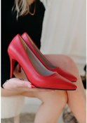 Resim Jilya Kırmızı Cilt Stiletto Ayakkabı 