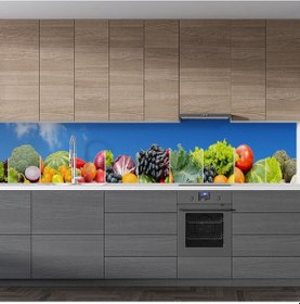 Resim Mutfak Tezgah Arası Folyo Fayans Kaplama Folyosu Panorama Meyve Sebze 