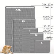 Resim Ekstra Büyük Çift Katlı Kedi Kumu Matı, Sıçrama ve Sızdırmaz EVA Malzemesi, Kedi Kumu Sıçramasını Önler, Kaymaz, Yıkanabilir, Su Geçirmez, Koku Geçirmez, Kolay Temizlenir - Kedi Kumu Kutusu, Pet Çöp Koruyucu için Mükemmel | Yıkanabilir Kedi Matı | Dayanıklı 3 Boyutta Kedi Pedleri 