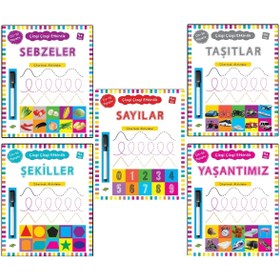 Resim Kukla Yayınları Kalemli Ve Çıkartmalı Çiz Sil Etkinlik Kitapları Kampanyalı 5’li 2.set 