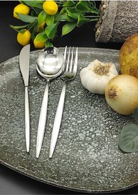 Resim Lizbon Çelik 18 Prç Çatal Kaşık Bıçak Seti Gold 