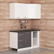 Resim Minar 145CM Köşe Mutfak Dolabı - Beyaz/antrasit K145-A2 