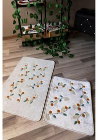 Resim Dijital Baskı Kaymaz Taban Yıkanabilir 2'li Punch Banyo Paspas Takımı Pcp001 Renkli 