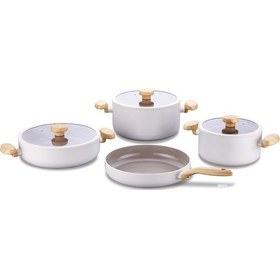 Resim Korkmaz Mia Sera 7 Parça Vanilya Tencere Seti A3851-1 Gri 