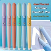Resim 6 renkli silinebilir dolma kalem seti, 10 adet değiştirilebilir mürekkep kartuşu, termal silgi ve kalem nemlendirici içerir. Kaligrafi pratiği için en iyi ürün, ergonomik tasarım, daha rahat tutuş 