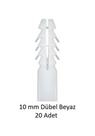 Resim Dübel, 10 Mm Beyaz Dübel, 20 Adet 