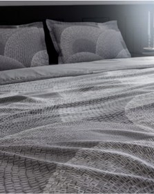 Resim Madame Coco Rochelle Tek Kişilik %100 Pamuk Baskılı Saten Nevresim Takımı - Gri Gri 