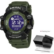 Resim Hanyang Ordu Yeşil Kutusu Smael Erkekler Için Askeri Spor Saat LED Ekran Otomatik Tarih Haftası Çalar Saat ile Dijital Kol Saati Часы Мужские Saatler Koyu Yeşil (Yurt Dışından) 