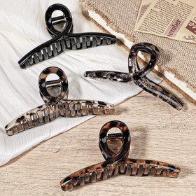 Resim 4 Adet Retro Saç Tıraşlı Klips - Büyük Boy Plastik Köpek Dişi Tutucular - Tüm Mevsimler için Çok Yönlü Saç Aksesuarları 