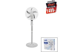 Resim MidasTech 18 Inc 45 cm Kumandalı Sanayi Tipi Ayaklı Vantilatör 5-Metal Pervane 3-Kademe Hız 65W Y:137CM 