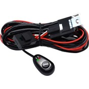 Resim Symbee Evrensel 300w Led Işık Barı Bağlantı Kiti, 16 Awg 2 Kablolu 12v 40a Röleli Off-road Araçlar İçin Açma Kapama Anahtarı 