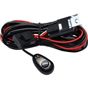Resim Symbee Evrensel 300w Led Işık Barı Bağlantı Kiti, 16 Awg 2 Kablolu 12v 40a Röleli Off-road Araçlar İçin Açma Kapama Anahtarı 